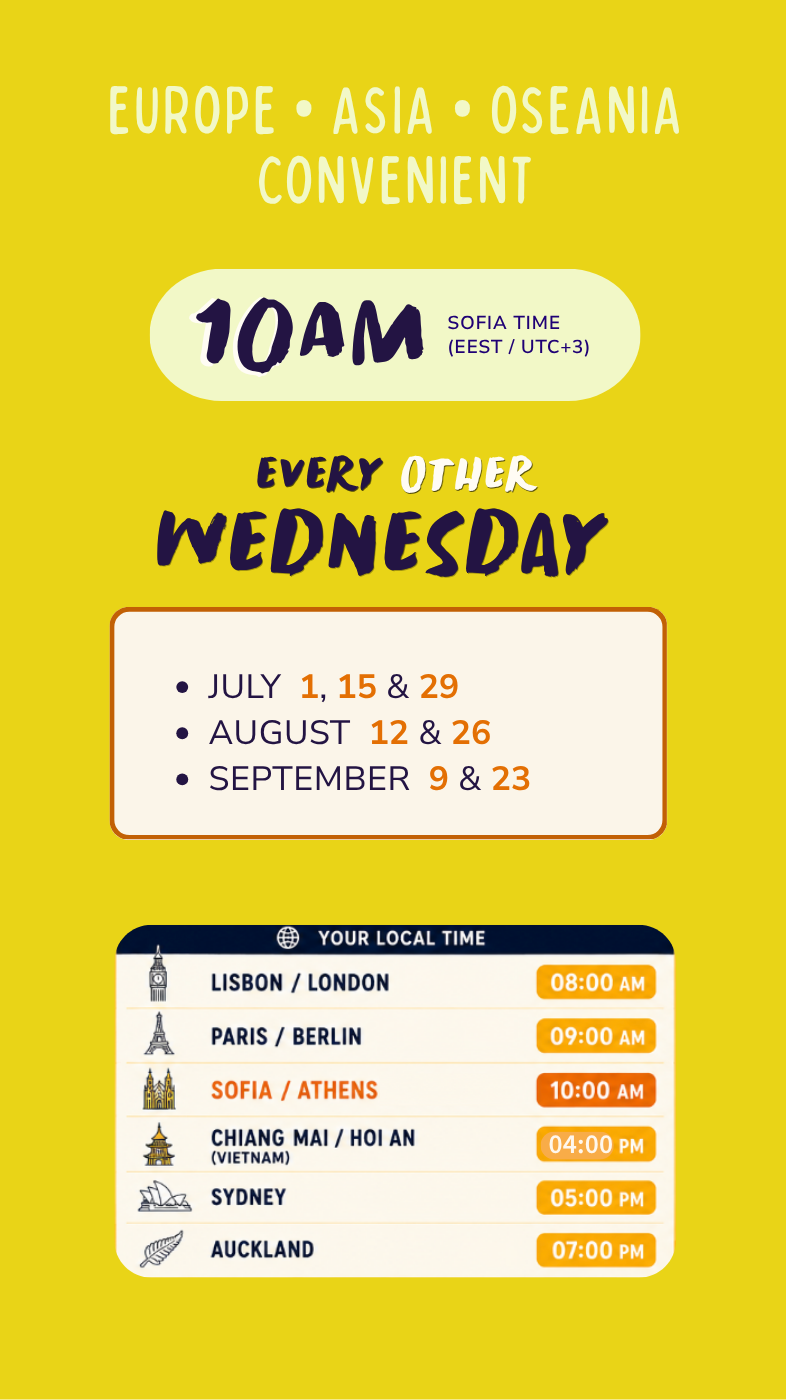 Morning ADHD Talks: 10 AM Sofia time, every other Wednesday